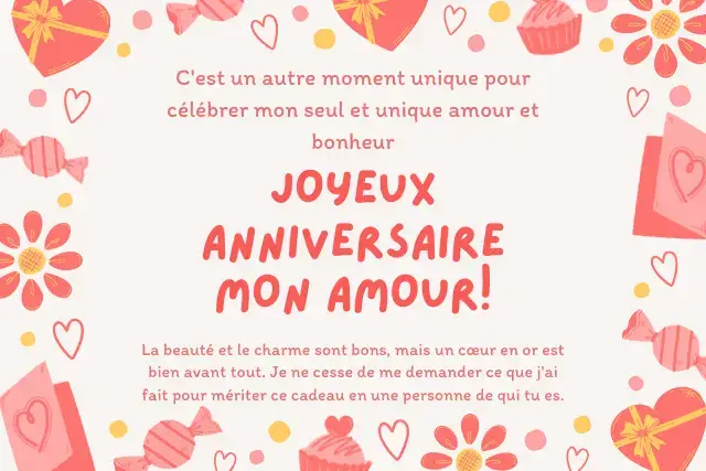 Joyeux Anniversaire Mon Amour Texte Touchant